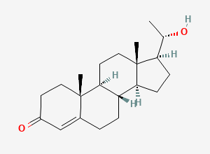 Two-dimensional chemical structure of Progesterone EP Impurity B / Progesterone BP Impurity B / (20S)-Dihydro Progesterone, CAS 145-14-2