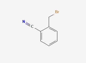 Two-dimensional chemical structure of 2-(Bromomethyl)benzonitrile, CAS 22115-41-9