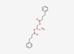 Two-dimensional chemical structure of 3-Hydroxypropane-1,2-diyl bis(4-phenylbutanoate), CAS 1443417-10-4