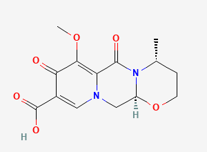 Two-dimensional chemical structure of 7-Methoxy-4-Methyl-6,8-dioxo-3,4,6,8,12,12a-hexahydro-2H-(1,3)oxazino(3,2-d)pyrido(1,2-a)pyrazine-9-carboxylic acid, (4R,12AS)-