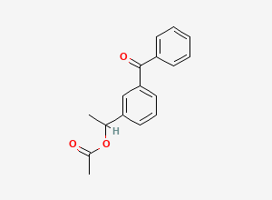 Two-dimensional chemical structure of 1-(3-benzoylphenyl)ethyl acetate, CAS 2377141-19-8