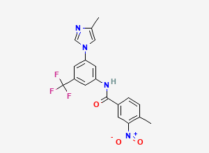 Two-dimensional chemical structure of 4-Methyl-N-[3-(4-methyl-1H-imidazol-1-yl)-5-(trifluoromethyl)phenyl]-3-nitrobenzamide, CAS 1157857-29-8