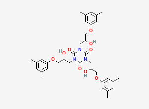 Two-dimensional chemical structure of 1,3,5-Tris-[3-(3,5-Dimethylphenoxy)-2-hydroxypropyl]isocyanurate, CAS 2512209-00-4