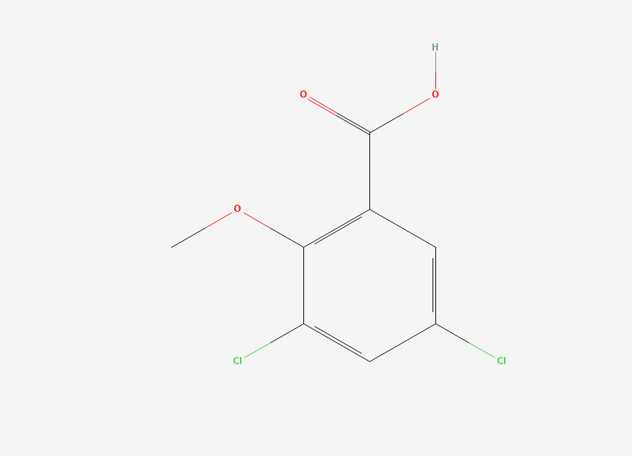 Two-dimensional chemical structure of 3,5-Dichloro-o-anisic acid