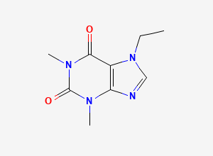 Two-dimensional chemical structure of 7-Ethyl Theophylline, CAS 23043-88-1