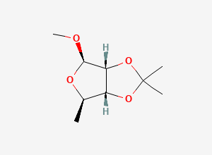 Two-dimensional chemical structure of Methyl 5-deoxy-2,3-O-isopropylidene-beta-D-ribofuranoside