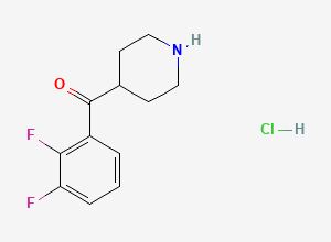 Two-dimensional chemical structure of Risperidone DFP Isomer 2,3: Methanone / (2,3-difluorophenyl)(piperidin-4-yl)methanone hydrochloride, CAS 1558734-77-2