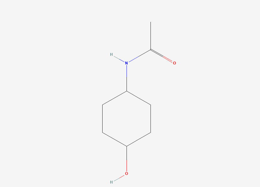 Two-dimensional chemical structure of (N-4-hydroxycyclohexyl) Acetamide, CAS 23363-88-4