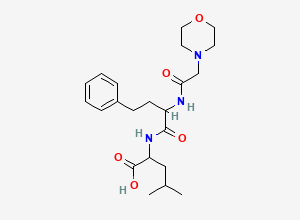 Two-dimensional chemical structure of N-[(2S)-2-[[2-(4-Morpholinyl)acetyl]amino]-1-oxo-4-phenylbutyl]-L-leucine(Carfilzomib impurity)