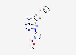 Two-dimensional chemical structure of (S)-tert-butyl 3-(4-aMino-3-(4-phenoxyphenyl)-1H-pyrazolo[3,4-d]pyriMidin-1-yl)piperidine-1-carboxylate