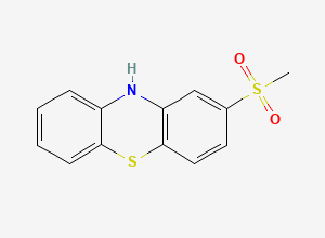 Two-dimensional chemical structure of 2-(Methylsulfonyl) Phenothiazine, CAS 23503-68-6