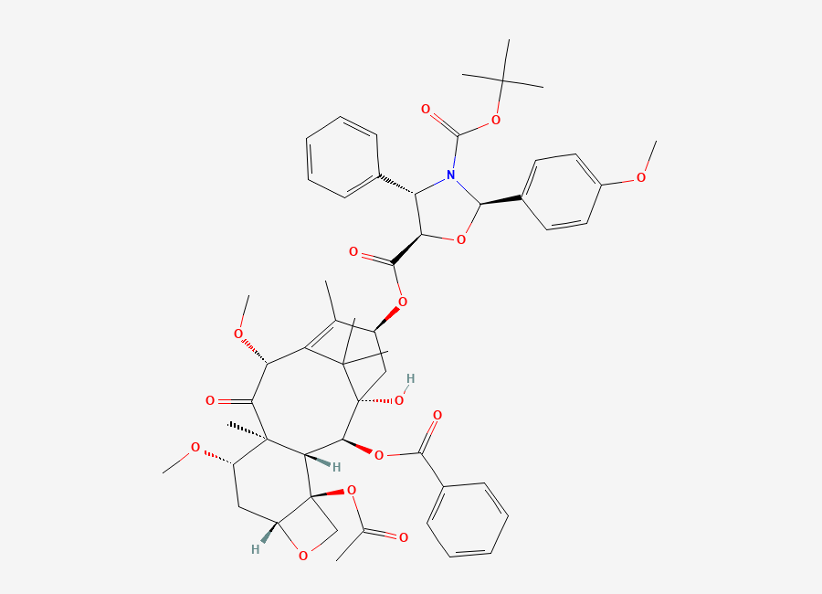 Two-dimensional chemical structure of Cabazitaxel Impurity 40, CAS 183133-95-1
