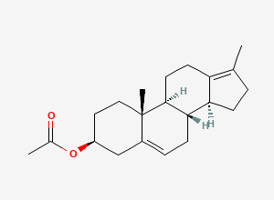 Two-dimensional chemical structure of 17-MethyI-18-norandrosta-5,13(17)-dien-3beta-ol 3-Acetate, CAS 23930-63-4