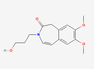 Two-dimensional chemical structure of 3-(3-Hydroxypropyl)-7,8-dimethoxy-1,3-dihydro-2h-benzo[d]azepin-2-one, CAS 1235547-06-4
