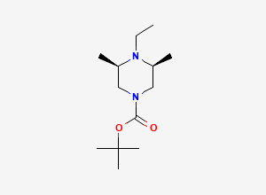 Two-dimensional chemical structure of tert-Butyl (3R,5S)-4-ethyl-3,5-dimethylpiperazine-1-carboxylate