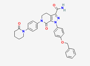 Two-dimensional chemical structure of O-Desmethyl O-Benzyl Apixaban, CAS 1620494-31-6