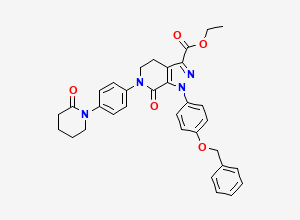 Two-dimensional chemical structure of Desmethyl-O-Benzyl Apixaban Carboxylate, CAS 1620494-29-2