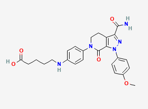 Two-dimensional chemical structure of Apixaban Amino Acid Impurity / Apixaban Open Ring Impurity / Apixaban Open Chain Acid Impurity, CAS 2206825-87-6
