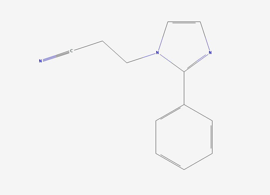 Two-dimensional chemical structure of 1H-Imidazole-1-propanenitrile, 2-phenyl-