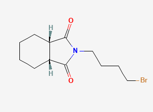 Two-dimensional chemical structure of (3aR,7aS)-2-(4-bromobutyl)hexahydro-1H-isoindole-1,3(2H)-dione, CAS 164519-76-0