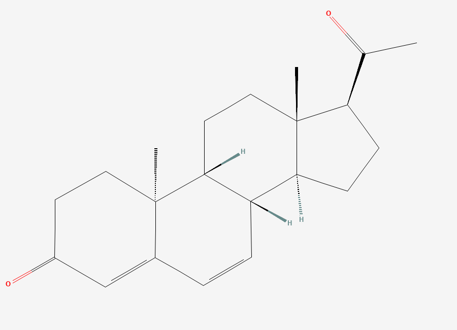Two-dimensional chemical structure of Dydrogesterone, CAS 152-62-5