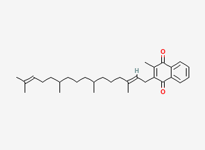 Two-dimensional chemical structure of 2-Methyl-3-(3,7,11,15-tetramethyl-2,14-hexadecadien-1-yl)-1,4-naphthalenedione