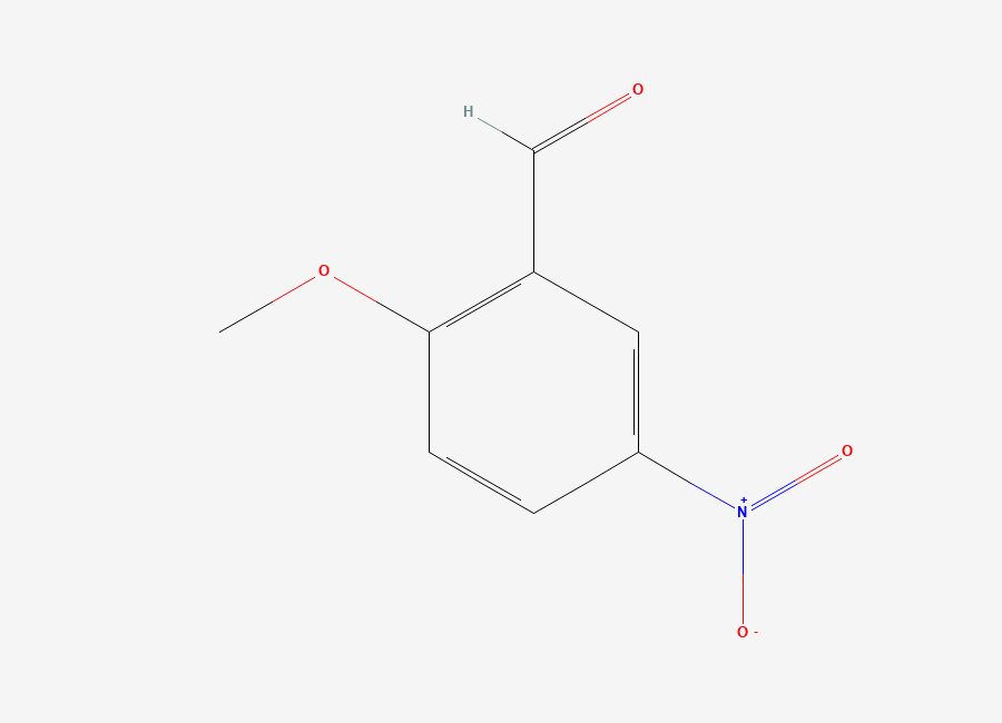 Two-dimensional chemical structure of Benzaldehyde, 2-methoxy-5-nitro-