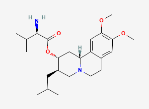 Two-dimensional chemical structure of (2R,3R,11bR)-Dihydrotetrabenazine D-Val
