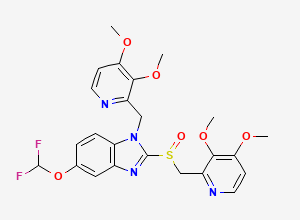 Two-dimensional chemical structure of N-[(3,4-Dimethoxy-2-pyridinyl)methyl] Pantoprazole, CAS 957470-59-6
