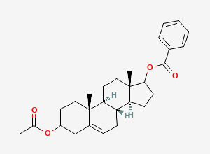 Two-dimensional chemical structure of Androst-5-ene-3beta,17beta-diol 3-Acetate 17-Benzoate, CAS 5953-63-9