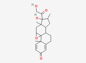 Two-dimensional chemical structure of 17,21-Dihydroxy-16-methyl-9,11-epoxypregna-1,4-diene-3,20-dione