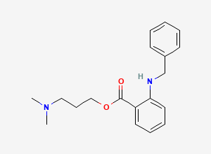 Two-dimensional chemical structure of 3-Dimethylaminopropyl-2-benzylaminobenzoate (Free Base), CAS 87453-76-7