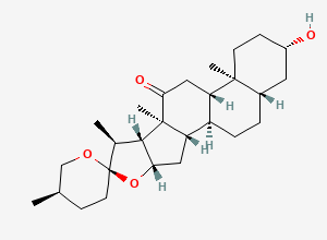 Two-dimensional chemical structure of (+)-Hecogenin