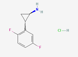 Two-dimensional chemical structure of (1R,2S)-2-(2,5-Difluorophenyl)cyclopropan-1-amine hydrochloride