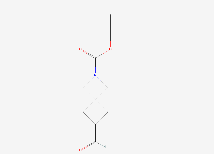 Two-dimensional chemical structure of Tert-butyl 6-formyl-2-azaspiro(3.3)heptane-2-carboxylate
