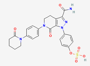 Two-dimensional chemical structure of Apixaban O-Desmethyl Sulfate, CAS 1118765-14-2
