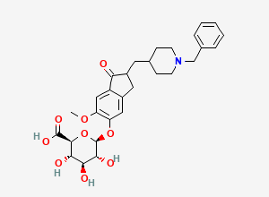 Two-dimensional chemical structure of 5-O-Desmethyl Donepezil Glucuronide (Mixture of Diastereomers), CAS 220170-74-1