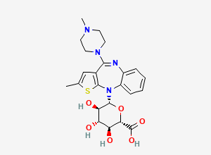 Two-dimensional chemical structure of Olanzapine-N10-Glucuronide (Mixture of Diastereomers), CAS 186792-80-3