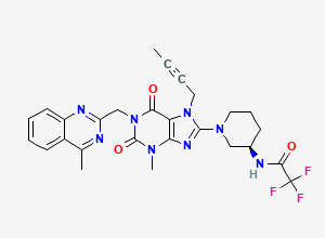 Two-dimensional chemical structure of Trifluoro Acetyl Amino Linagliptin, CAS 1673546-62-7