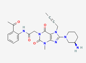 Two-dimensional chemical structure of Linagliptin impurity F, CAS 2416949-69-2