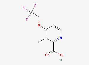 Two-dimensional chemical structure of Pyridine,4-chloro-2-(chloromethyl)-3-methyl-,hydrochloride, CAS 463299-54-9