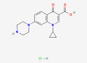 Two-dimensional chemical structure of Ciprofloxacin EP Impurity B / Desfluoro Ciprofloxacin (HCl Salt), CAS 2727369-47-1