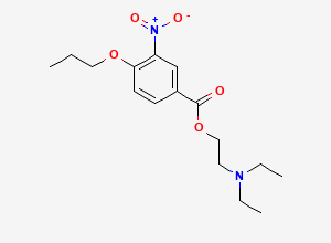 Two-dimensional chemical structure of 2-(Diethylamino)ethyl 3-nitro-4-propoxybenzoate, CAS 736870-51-2