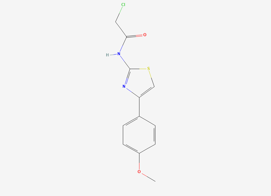 Two-dimensional chemical structure of 2-Chloro-N-(4-(4-methoxyphenyl)-1,3-thiazol-2-yl)acetamide