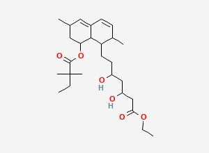 Two-dimensional chemical structure of Simvastatin EP Impurity M / Simvastatin Acid Ethyl Ester / Simvastatin Hydroxy Acid Ethyl Ester, CAS 864357-87-9