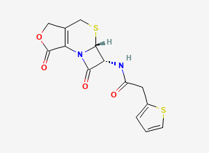 Two-dimensional chemical structure of Cefoxitin EP Impurity C / Cefalotin Lactone, CAS 10590-10-0