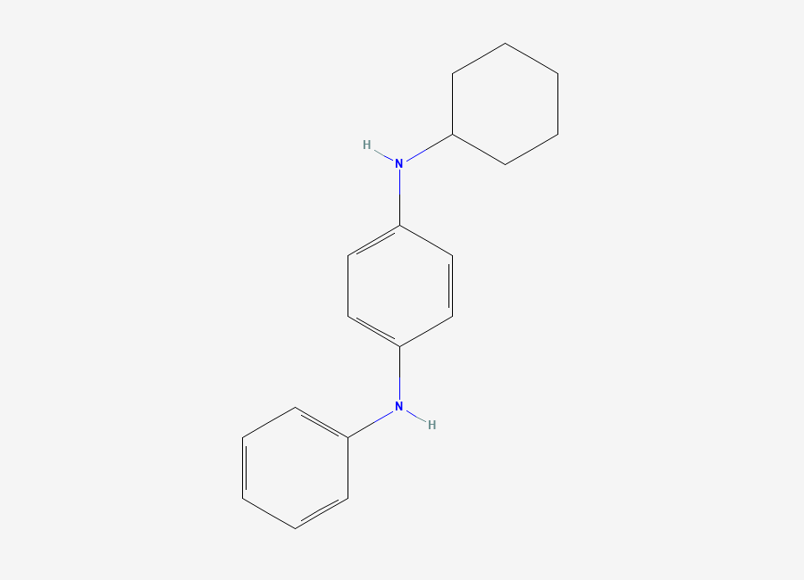 Two-dimensional chemical structure of N-Cyclohexyl-N'-phenyl-p-phenylenediamine, CAS 101-87-1