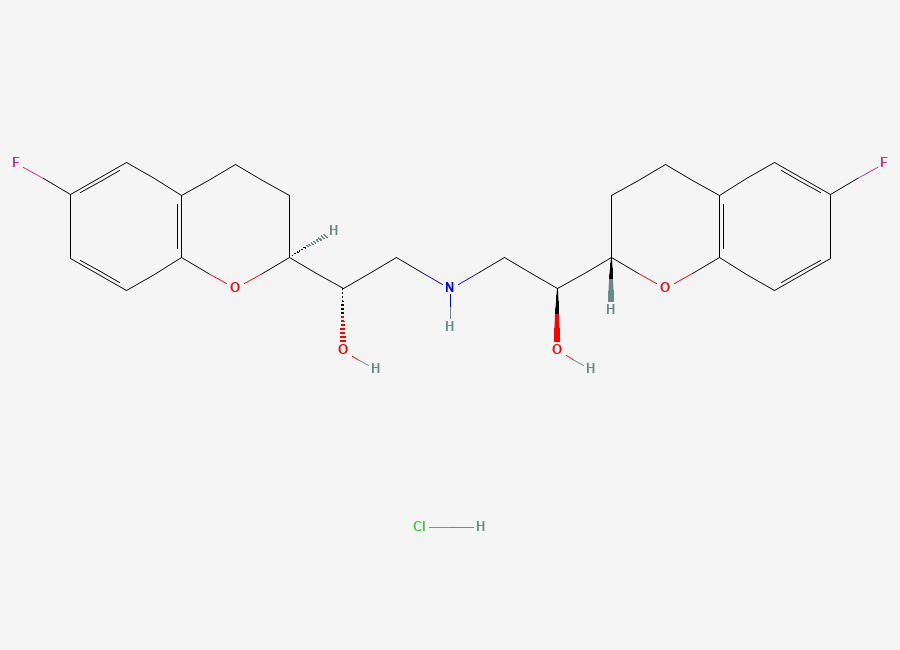 Two-dimensional chemical structure of (S,S,S,S)-Nebivolol Hydrochloride, CAS 920275-27-0