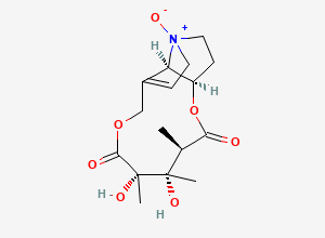 Two-dimensional chemical structure of Monocrotaline N-Oxide (>80%)