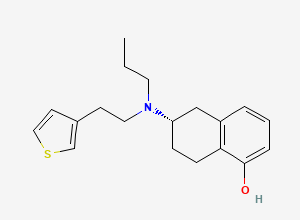 Two-dimensional chemical structure of (6S)-6-[propyl(2-thiophen-3-ylethyl)amino]-5,6,7,8-tetrahydronaphthalen-1-ol